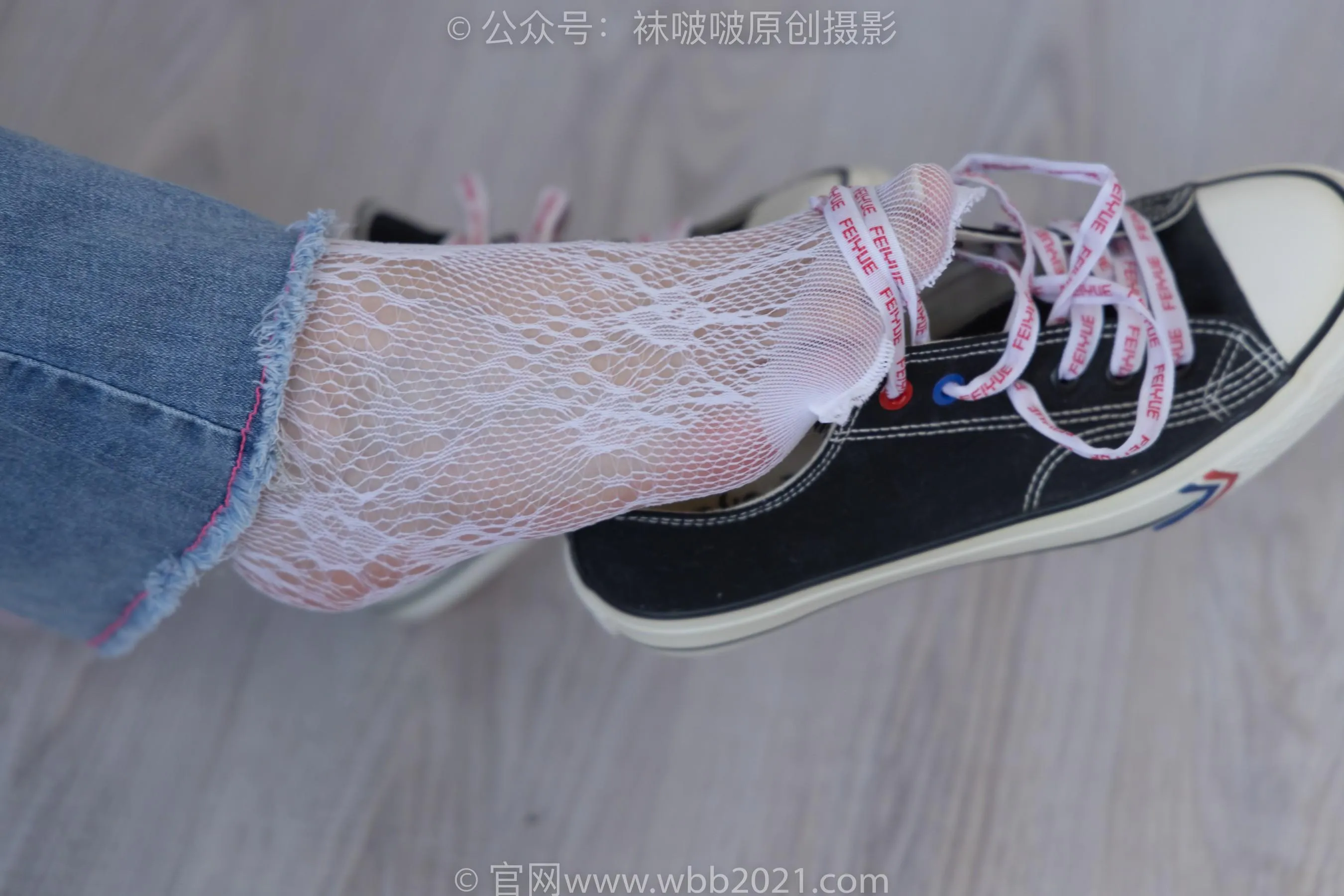 [BoBoSocks袜啵啵]NO.231 小甜豆-板鞋、白色蕾丝袜、可拆卸牛仔裤、裤里丝 [67P]插图1